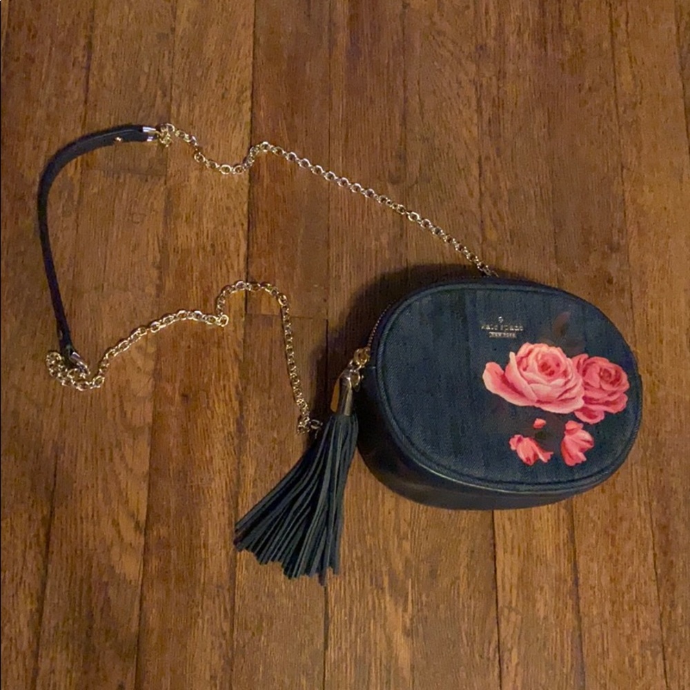 Kate Spade Denim Crossbody with Rose Detail